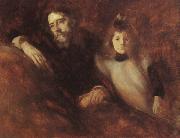 Eugene Carriere Alphonse Daudet and his Daughter USA oil painting reproduction